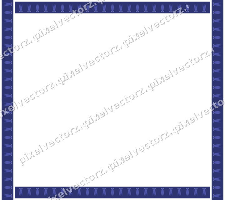 Decorative picture frame border in dark blue with tulip frieze