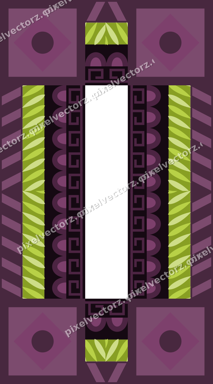 Decorative picture frame border in dark magenta with scale band