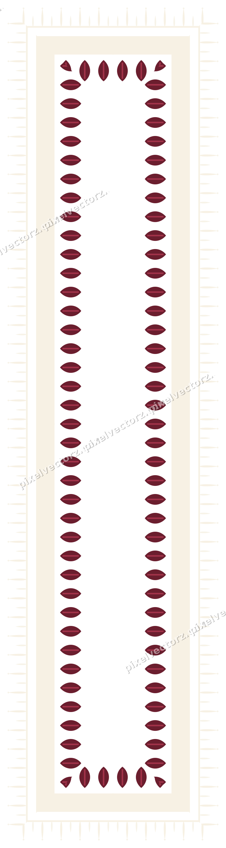 Decorative picture frame border in dark pink and red with bud and stem