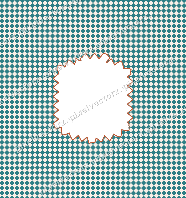 Decorative patterned mat frame in dark teal with checkerboard