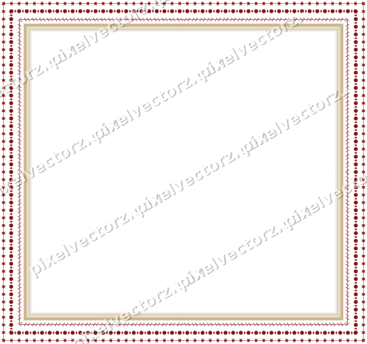 Decorative picture frame border in dark red with rosette band