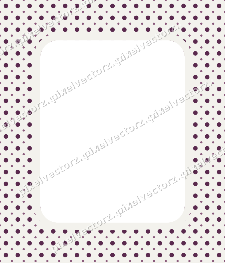 Decorative patterned mat frame in dark magenta with polka dots