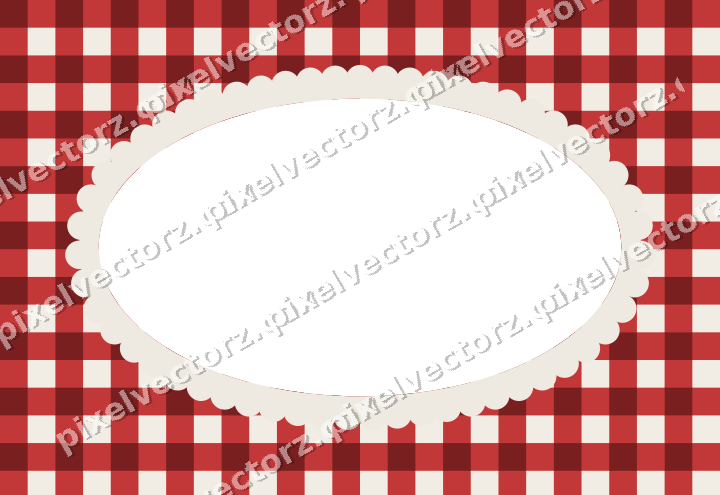Decorative patterned mat frame in dark red with gingham check