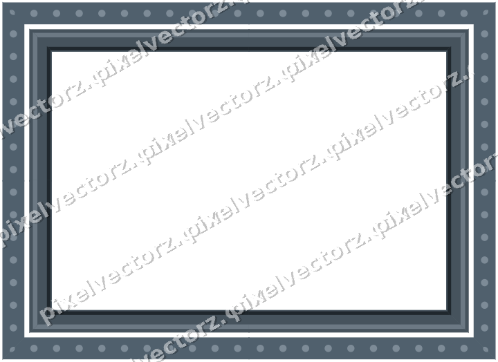 Decorative picture frame border in blue and orange with dot row