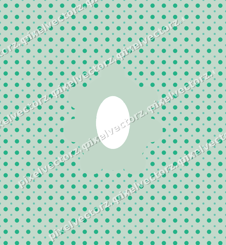 Decorative patterned mat frame in green and teal with polka dots