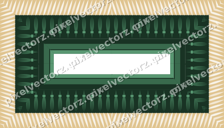Decorative picture frame border in dark green with rope moulding