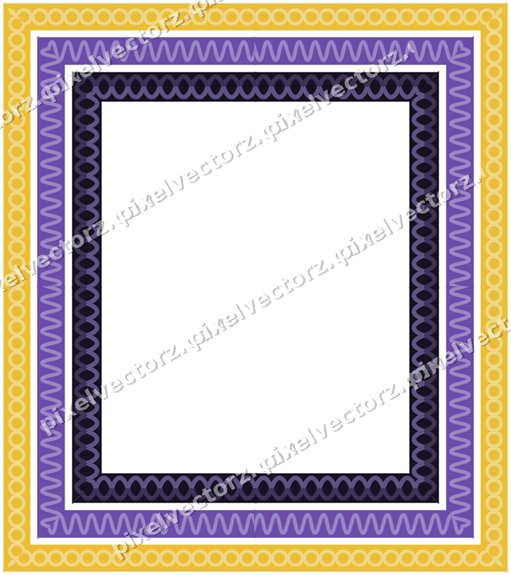 Decorative picture frame border in amber and purple with ring chain