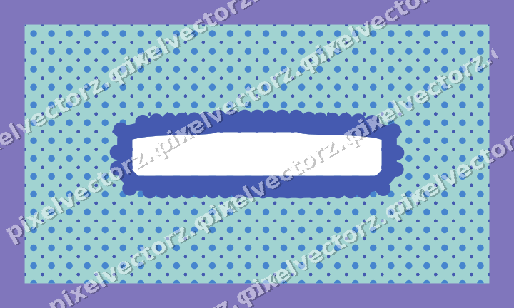 Decorative patterned mat frame in blue and cyan with polka dots