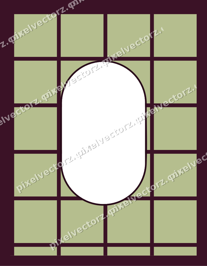 Decorative patterned mat frame in lime and pink with grid check