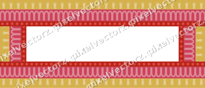 Decorative picture frame border in red and orange with tulip frieze