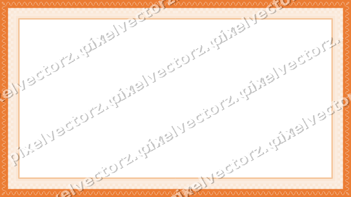 Decorative picture frame border in blue and orange with scrolling vine