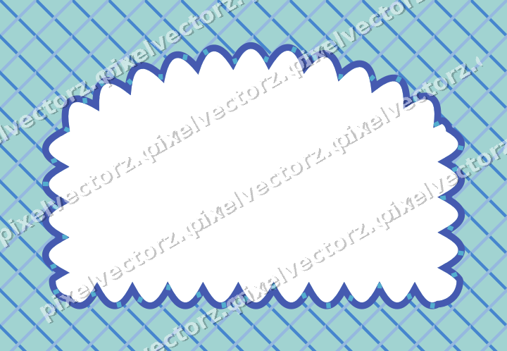 Decorative patterned mat frame in blue and cyan with diagonal lattice