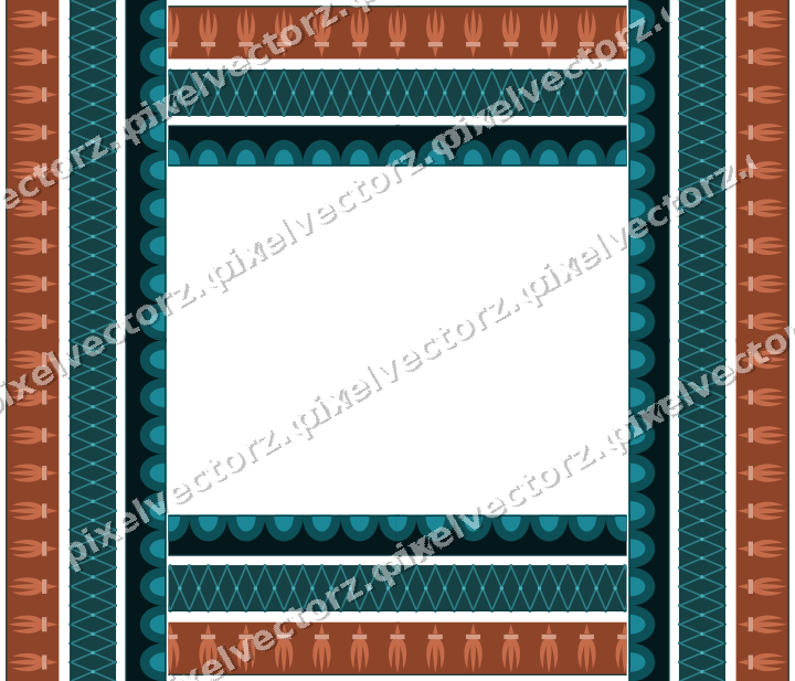 Decorative picture frame border in dark teal with scale band