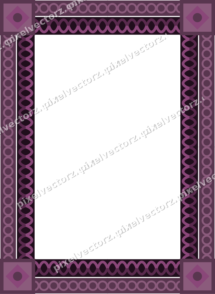 Decorative picture frame border in dark magenta with ring chain