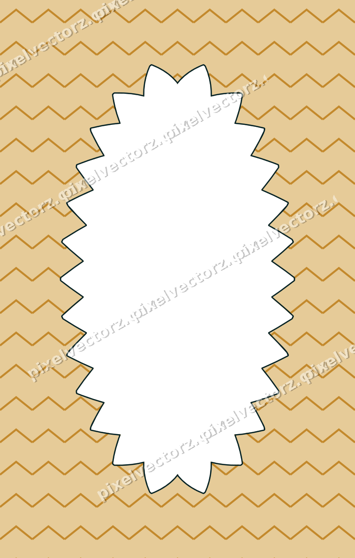 Decorative patterned mat frame in amber and dark teal with zigzag