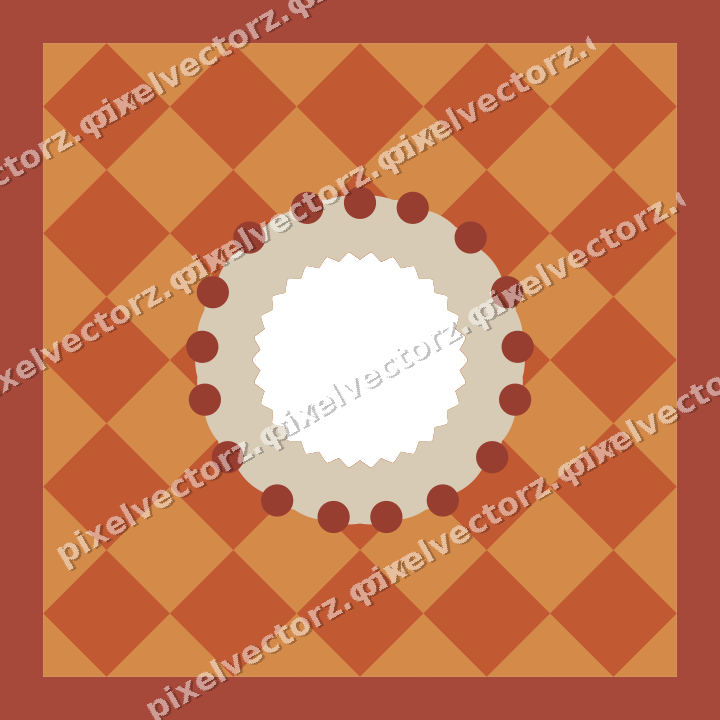 Decorative patterned mat frame in orange with harlequin diamonds