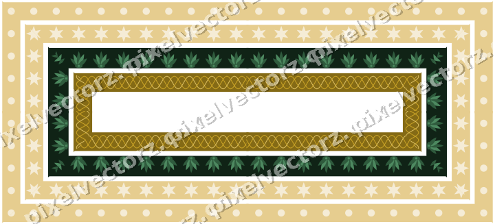 Decorative picture frame border in dark green and amber with dot row