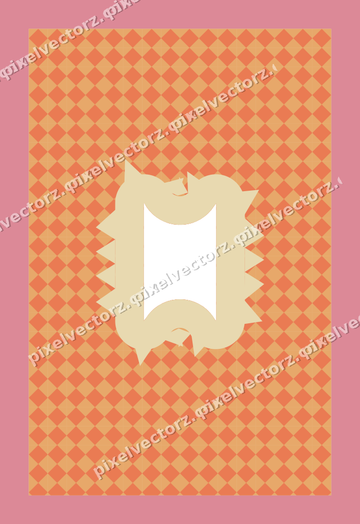 Decorative patterned mat frame in red with harlequin diamonds