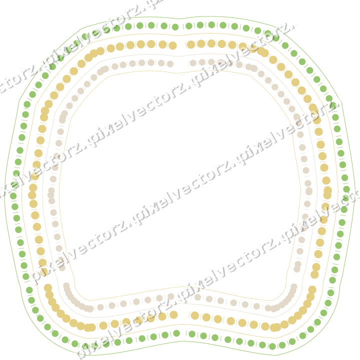 Decorative line art frame in lime and yellow with label plaque