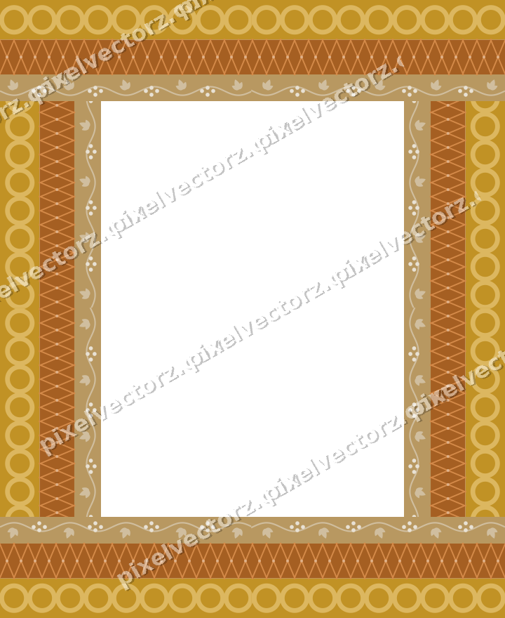 Decorative picture frame border in orange and amber with ring chain