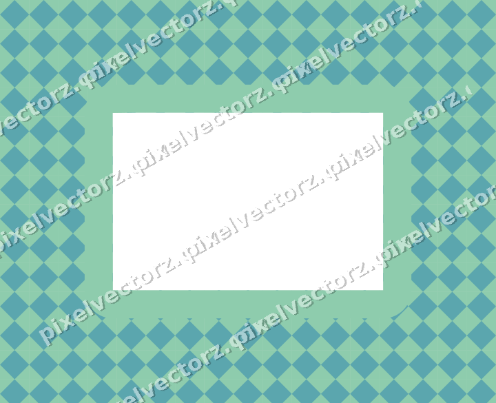 Decorative patterned mat frame in green with harlequin diamonds