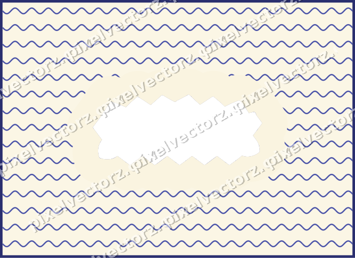 Decorative patterned mat frame in dark blue and amber with wavy lines