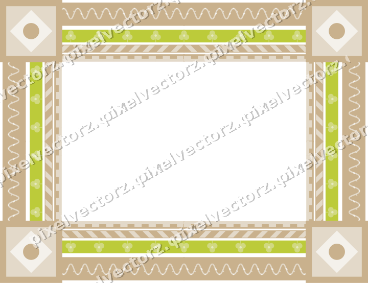 Decorative picture frame border in lime and yellow with scrolling vine