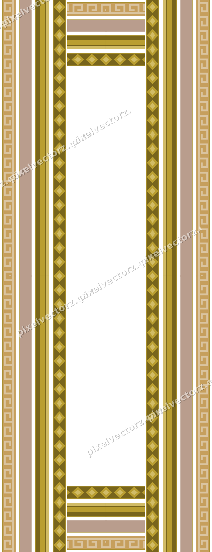 Decorative picture frame border in amber with greek key