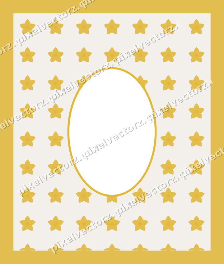 Decorative patterned mat frame in amber with small blossoms