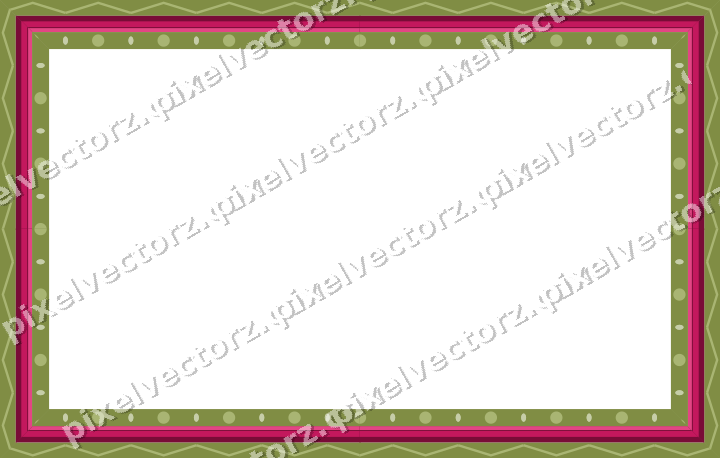 Decorative picture frame border in lime and pink with zigzag