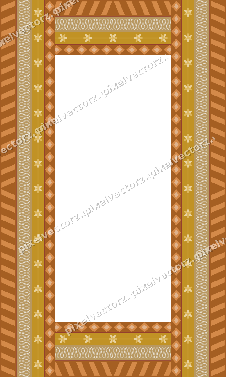 Decorative picture frame border in orange with guilloche band