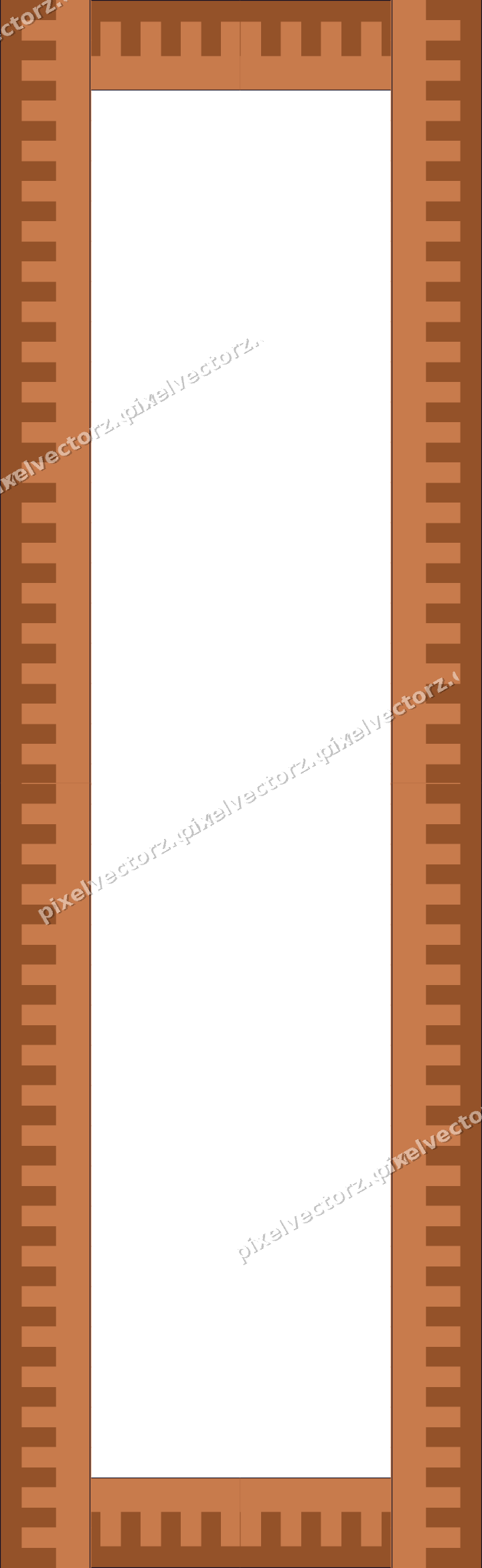 Decorative picture frame border in orange and blue with step band