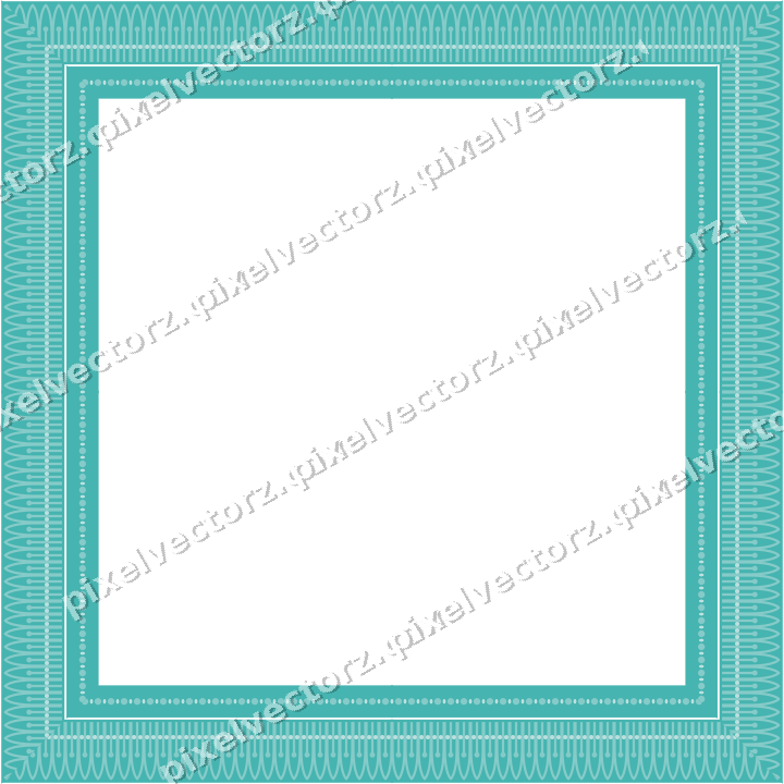 Decorative picture frame border in blue and cyan with bead and reel