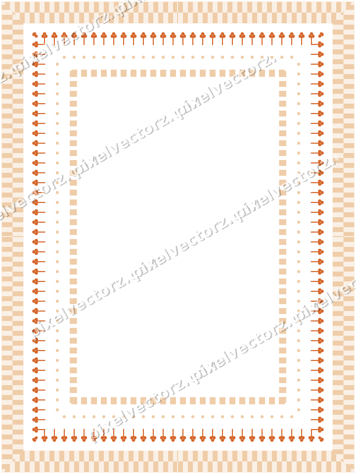 Decorative picture frame border in dark blue and orange with dentil