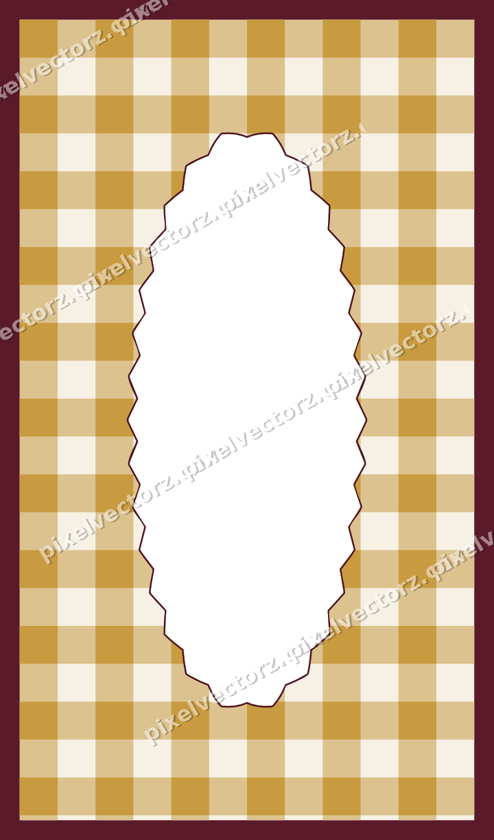 Decorative patterned mat frame in dark pink with gingham check