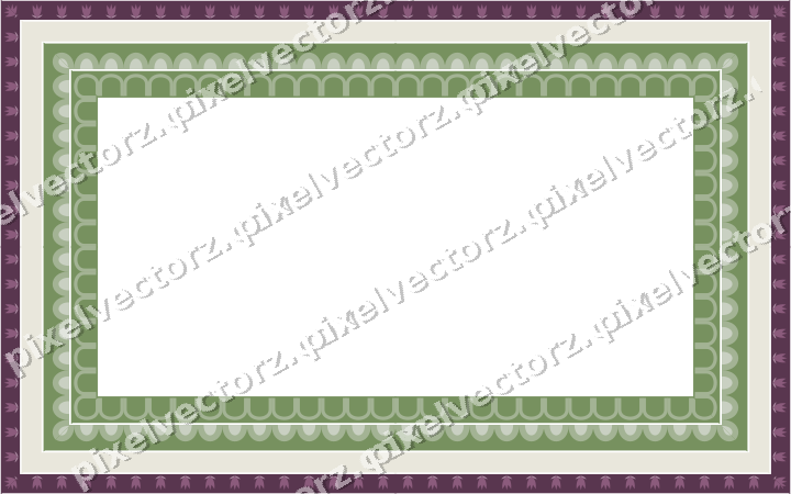 Decorative picture frame border in dark magenta with tulip frieze