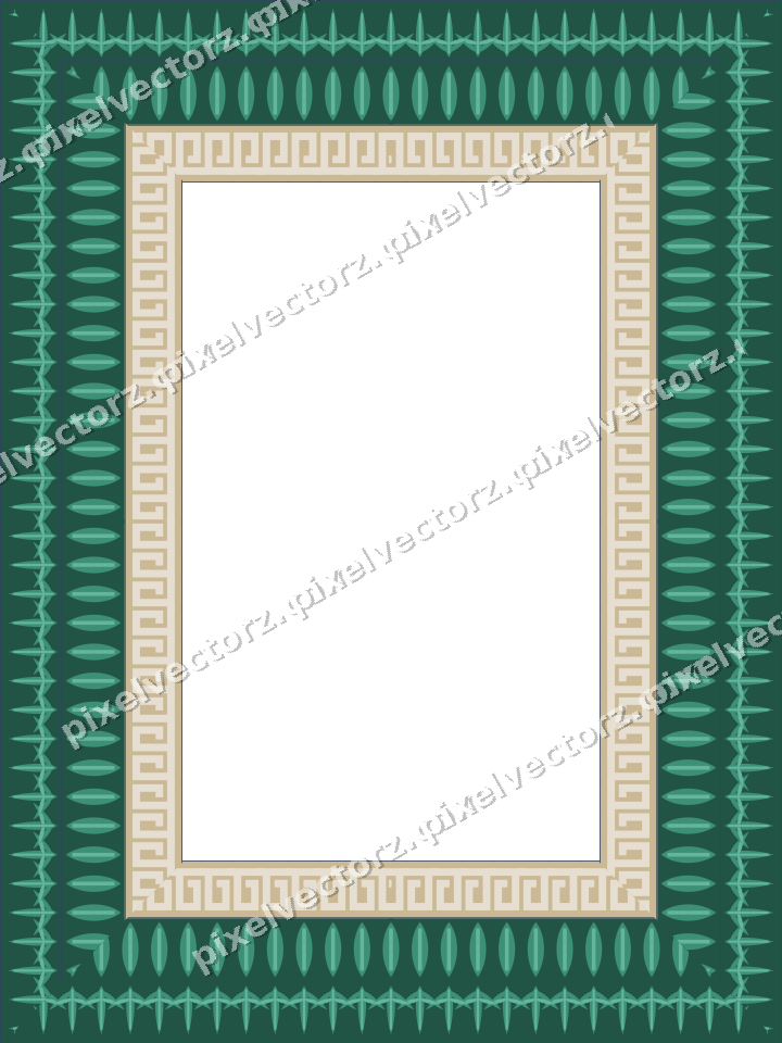 Decorative picture frame border in amber and green with acanthus leaf