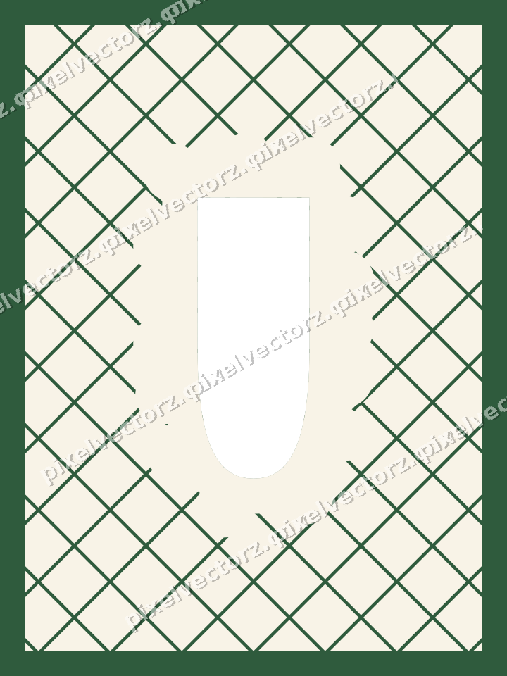 Decorative patterned mat frame in dark green and amber with grid check