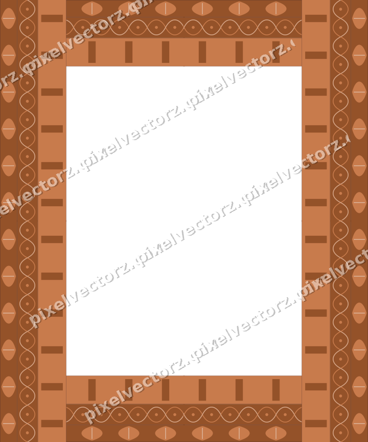 Decorative picture frame border in orange and blue with leaf moulding