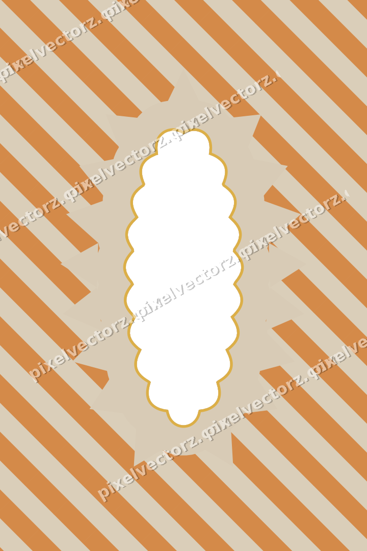 Decorative patterned mat frame in orange with horizontal stripes