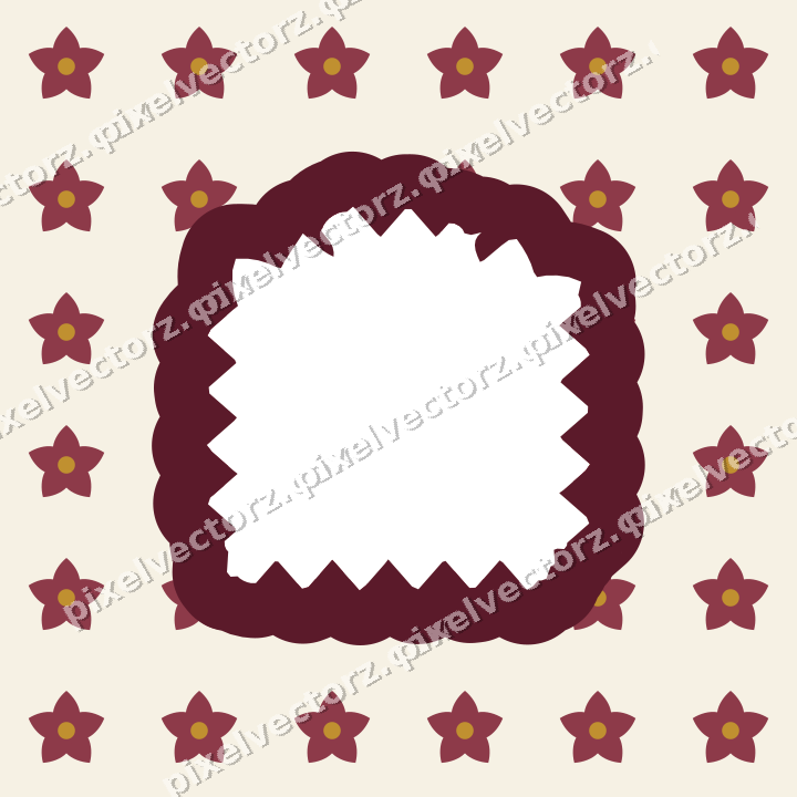 Decorative patterned mat frame in dark pink with small blossoms
