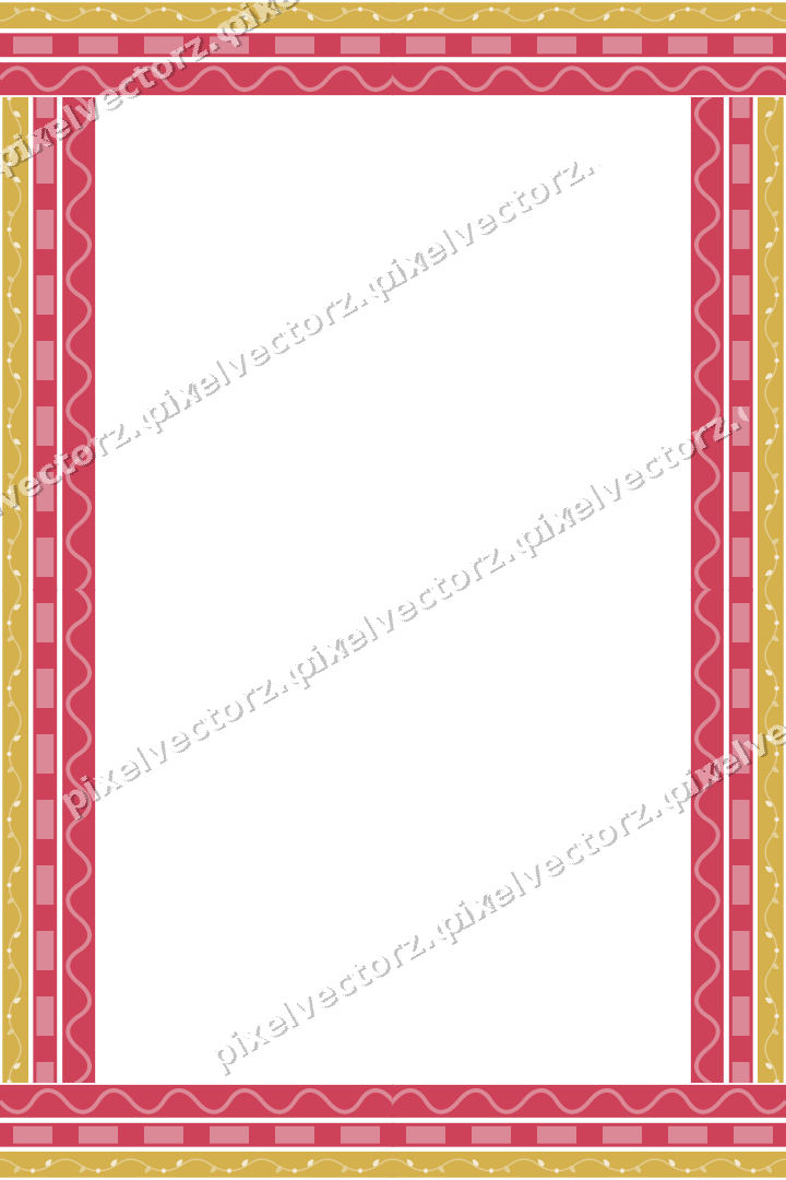 Decorative picture frame border in red and orange with scrolling vine