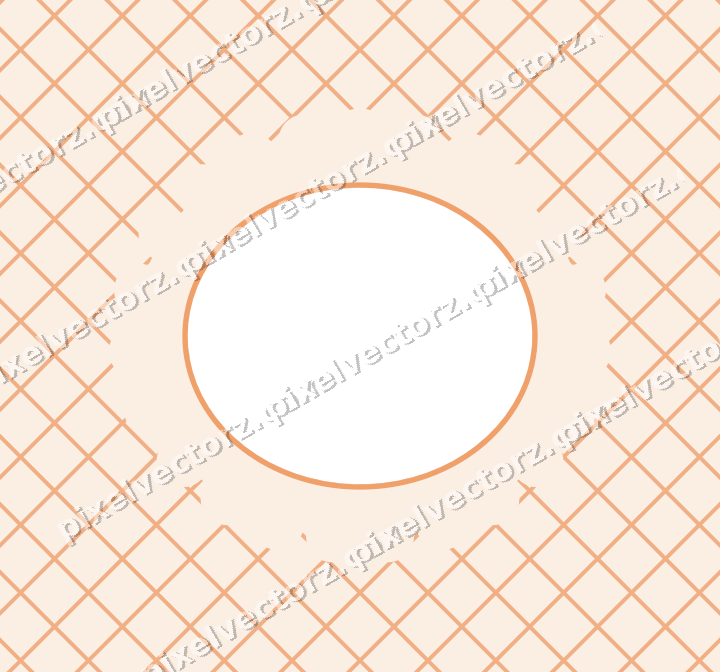 Decorative patterned mat frame in blue and orange with grid check