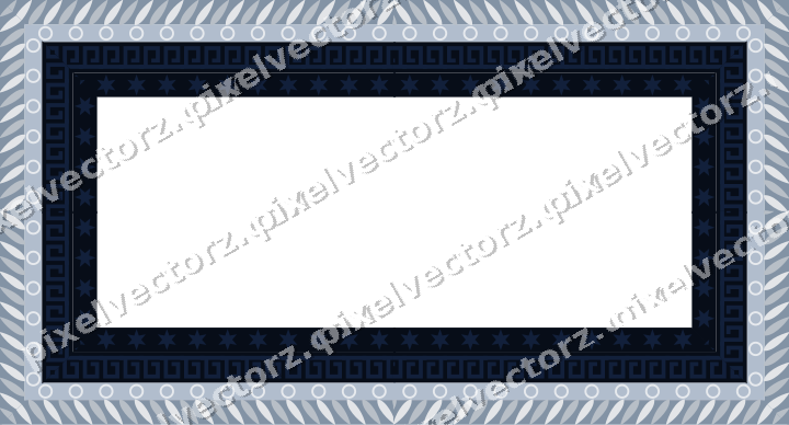 Decorative picture frame border in dark blue with rope moulding