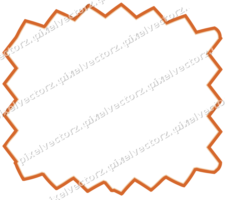 Decorative line art frame in dark blue and orange with label plaque