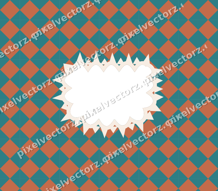 Decorative patterned mat frame in dark teal with harlequin diamonds