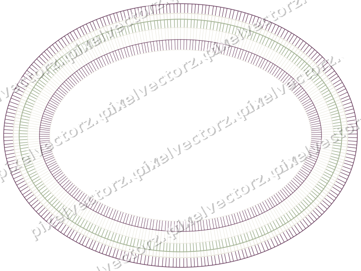Decorative line art frame in dark magenta and lime with oval