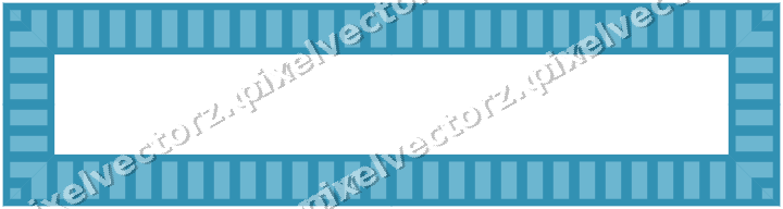 Decorative picture frame border in blue and cyan with dentil