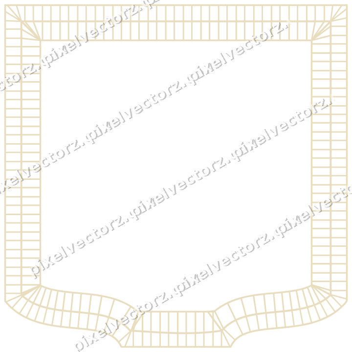 Decorative line art frame in dark pink and red with label plaque