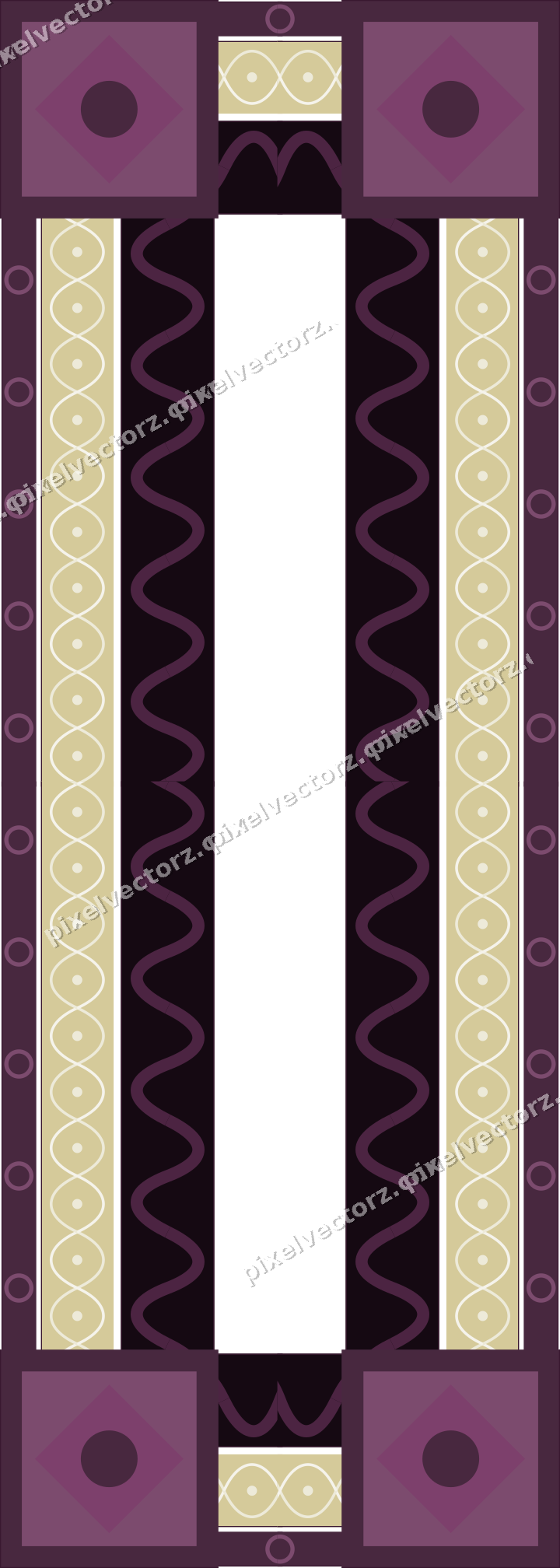 Decorative picture frame border in dark magenta with wave band